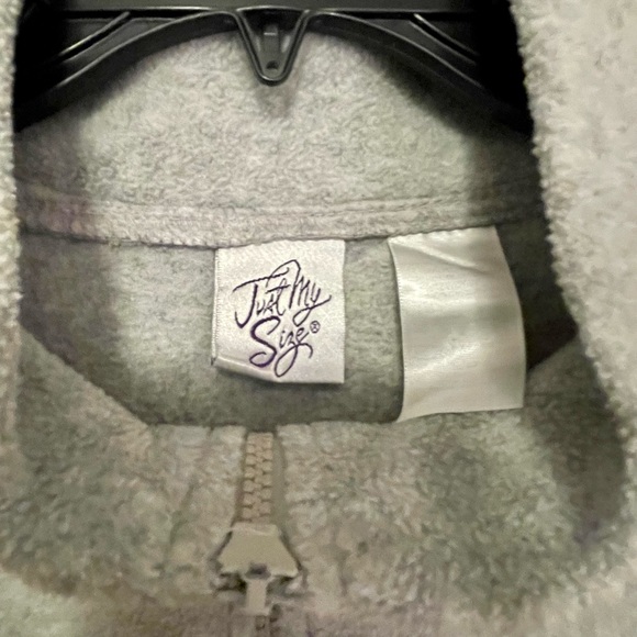 Just My Size Grey Fall Embroidered Fleece Pullover - Picture 5 of 7